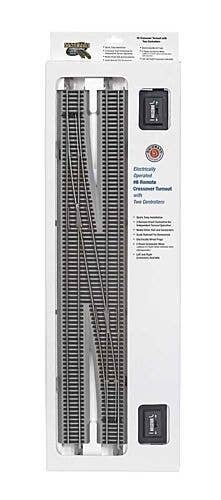 E-Z Track(R) w/Nickel Silver Rail & Gray Roadbed -- 6 Left Hand Remote Crossover Turnout, HO, Bachmann Industries 44575