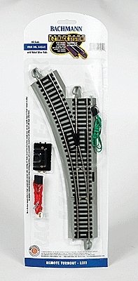 Remote-Control Turnout, Nickel Silver Rail with Gray Roadbed - E-Z Track(R) -- Left Hand, HO, Bachmann Industries 44561