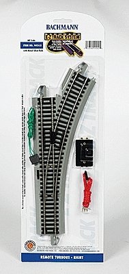 Remote-Control Turnout, Nickel Silver Rail with Gray Roadbed - E-Z Track(R) -- Right Hand, HO, Bachmann Industries 44562