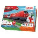Glacier Express - Battery Operated Starter Set w/Plastic Track - My World -- Diesel Loco, 3 Cars, Track Oval, Controller, HO, Ma