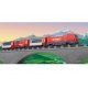 Glacier Express - Battery Operated Starter Set w/Plastic Track - My World -- Diesel Loco, 3 Cars, Track Oval, Controller, HO, Ma
