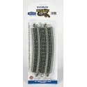 Curved Track w/ Nickel Silver Rail & Gray Roadbed - E-Z Track(R) -- 26′ Radius pkg(5), HO, Bachmann Industries 44519