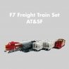 Diesel Freight Train-Only Set - Sound and DCC -- Santa Fe F7 (Warbonnet), Tank Car, 2 Covered Hoppers, Cupola Caboose, N, Kato U