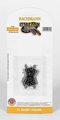 Crossing w/Nickel Silver Rail & Gray Roadbed - E-Z Track(R) -- 45 Degree, N, Bachmann Industries 44843