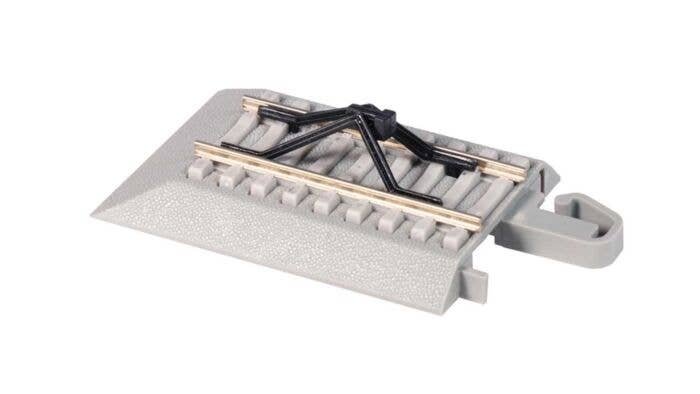 Hayes Bumper w/Nickel Silver Rail, Gray Roadbed, Concrete Ties - E-Z Track(R -- pkg(2), HO, Bachmann Industries 44791