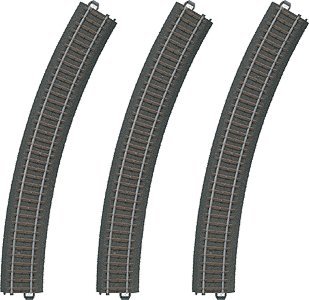 3-Rail C Track - My World -- Curved Sections pkg(3) 20-1/4′ 51.5cm Radius R3 30-Deg (12 Sections C, HO, Marklin, Inc 20330