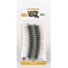 Curved Track w/Nickel Silver Rail & Gray Roadbed - E-Z Track(R) -- 11-1/4′ Radius pkg(6), N, Bachmann Industries 44801