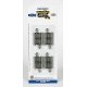 Straight Track w/Nickel Silver Rail & Gray Roadbed - E-Z Track(R) -- 2-1/4′ 5.7cm pkg(4), HO, Bachmann Industries 44513