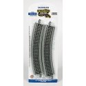 Curved Track w/ Nickel Silver Rail & Gray Roadbed - E-Z Track(R) -- 18′ 45.7cm Radius pkg(4, HO, Bachmann Industries 44501