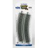 Curved Track w/ Nickel Silver Rail & Gray Roadbed - E-Z Track(R) -- 18′ 45.7cm Radius pkg(4, HO, Bachmann Industries 44501