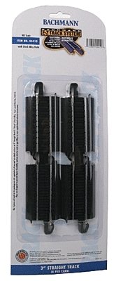 Straight Track w/Steel Rail & Black Roadbed - E-Z Track(R) -- 3′ pkg(4), HO, Bachmann Industries 44412
