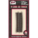 Code 55 Track w/Nickel-Silver Rail & Brown Ties -- 18-3/4′ Radius Half Curve pkg(6), N, Atlas Model Railroad Co. 2025