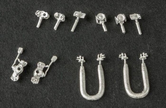 New Century Model 51A Ground Throw Turnout Detail w/Targets -- pkg(2), HO, Details West 958