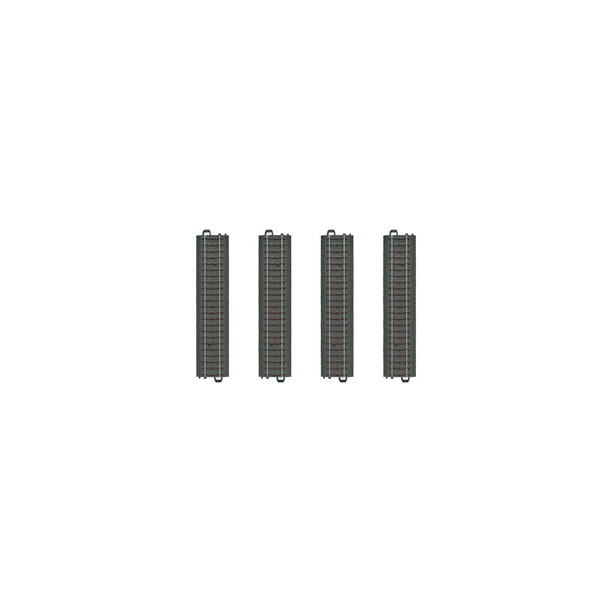 3-Rail C Track - My World -- Straight Sections pkg(4) 6-3/4′ 17.2cm, HO, Marklin, Inc 20172