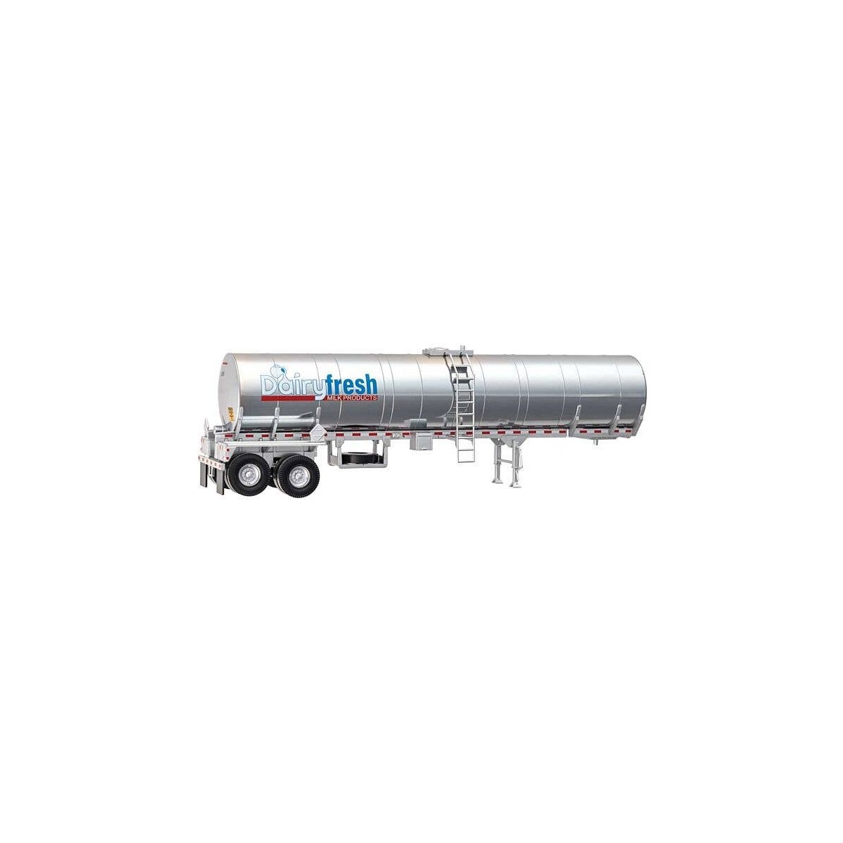 Food Grade Tank Trailer - Assembled -- Dairy Fresh Milk Products, HO, Walthers SceneMaster 12353