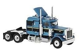 1973 Peterbilt 359 Sleeper-Cab Tractor - Assembled -- 2-Tone Blue, HO, Brekina Automodelle 85718