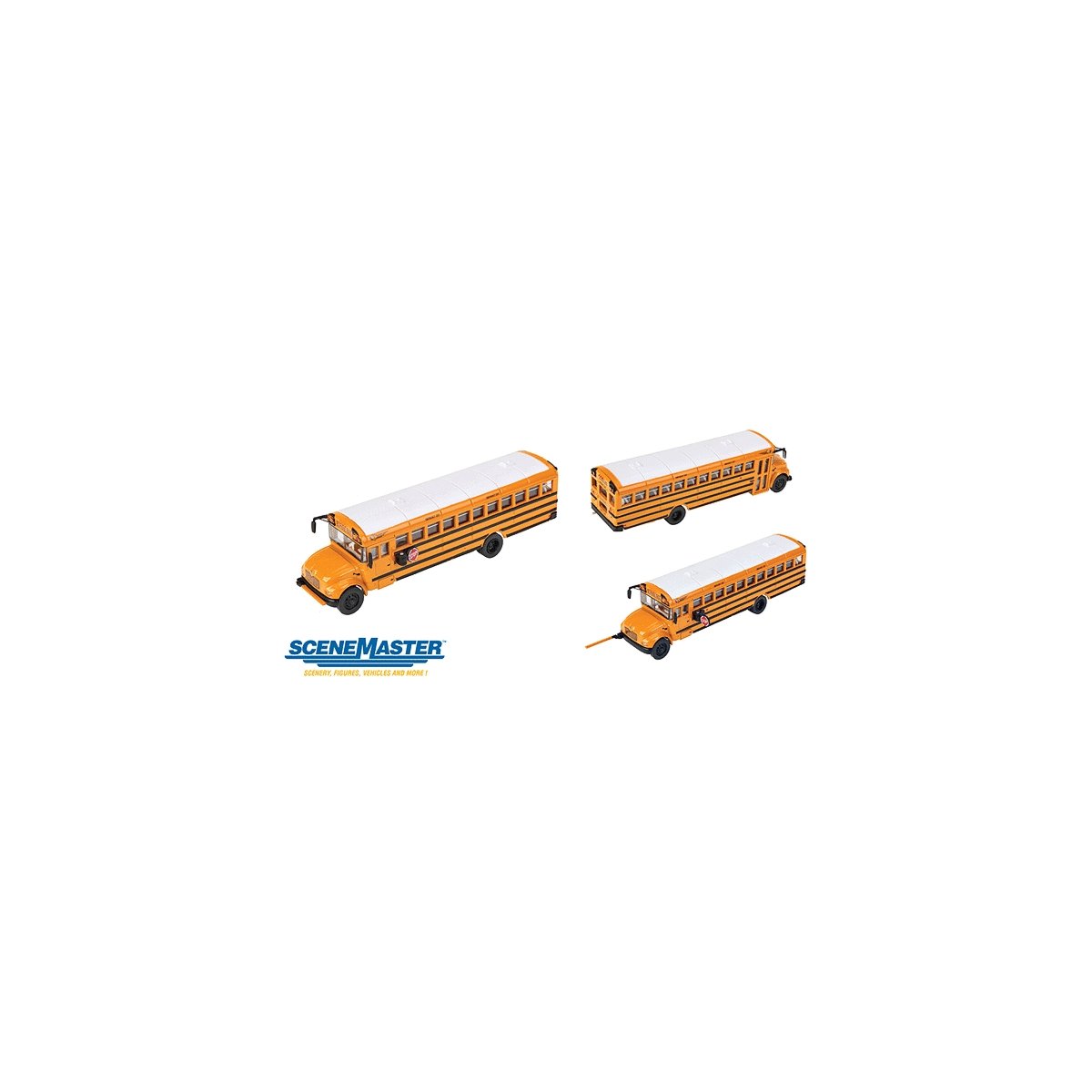International(R) CE School Bus - Assembled -- Yellow, White, HO, Walthers SceneMaster 11701
