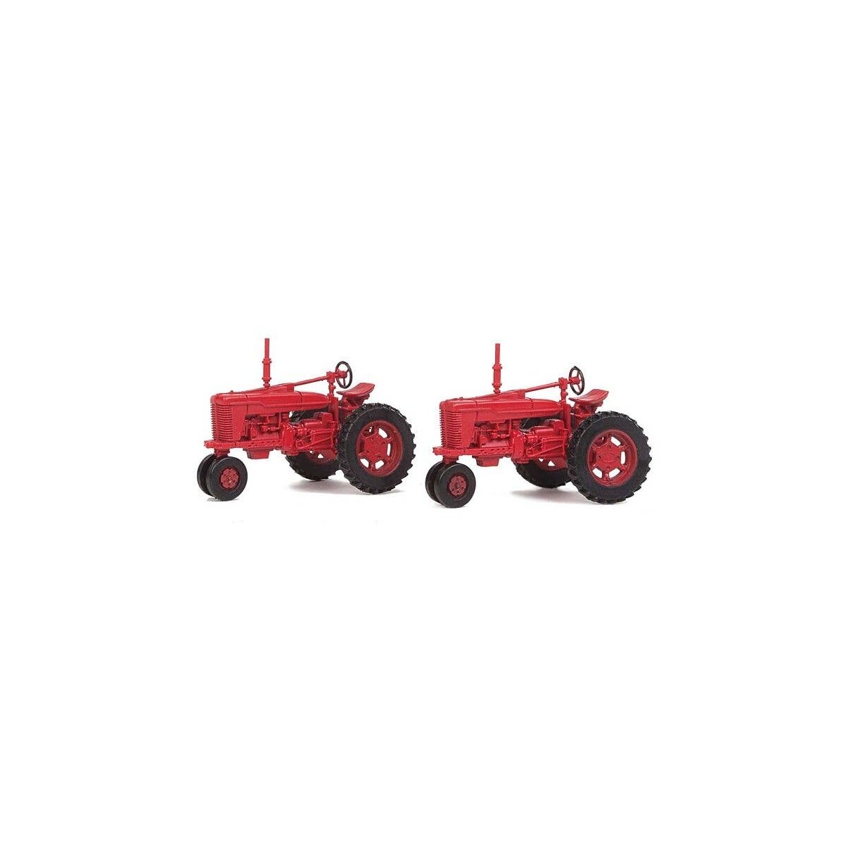 Farm Tractor 2-Pack - Assembled -- Red, HO, Walthers SceneMaster 4160