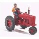 Farm Machinery -- `Red` Super M-TA Tractor with Farmer Figure - Kit, HO, GHQ 60001