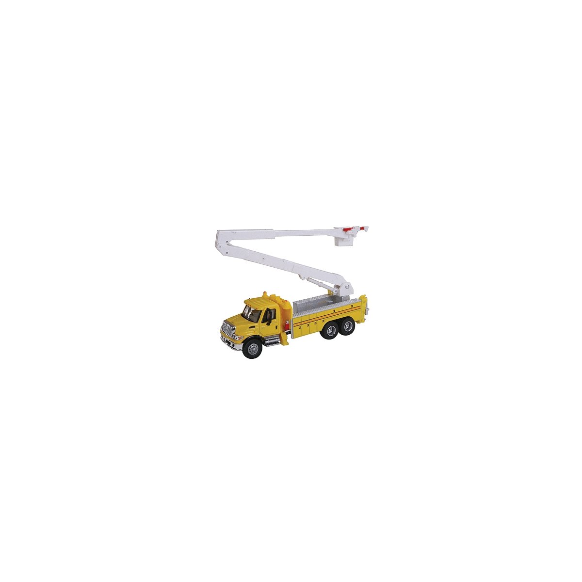 International(R) 7600 Utility Truck w/Bucket Lift - Assembled -- Yellow, HO, Walthers SceneMaster 11752
