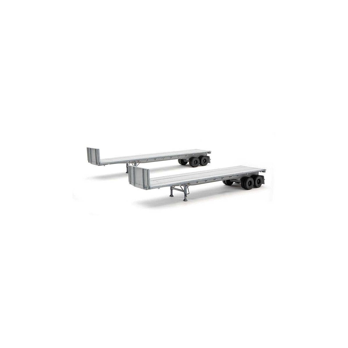 40′ Flatbed Trailer - Kit - 2-Pack -- Undecorated, HO, Walthers SceneMaster 2700