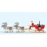 Christmas Sleigh -- Includes Santa, Packages & 4 Reindeer, HO, Preiser Kg 30399