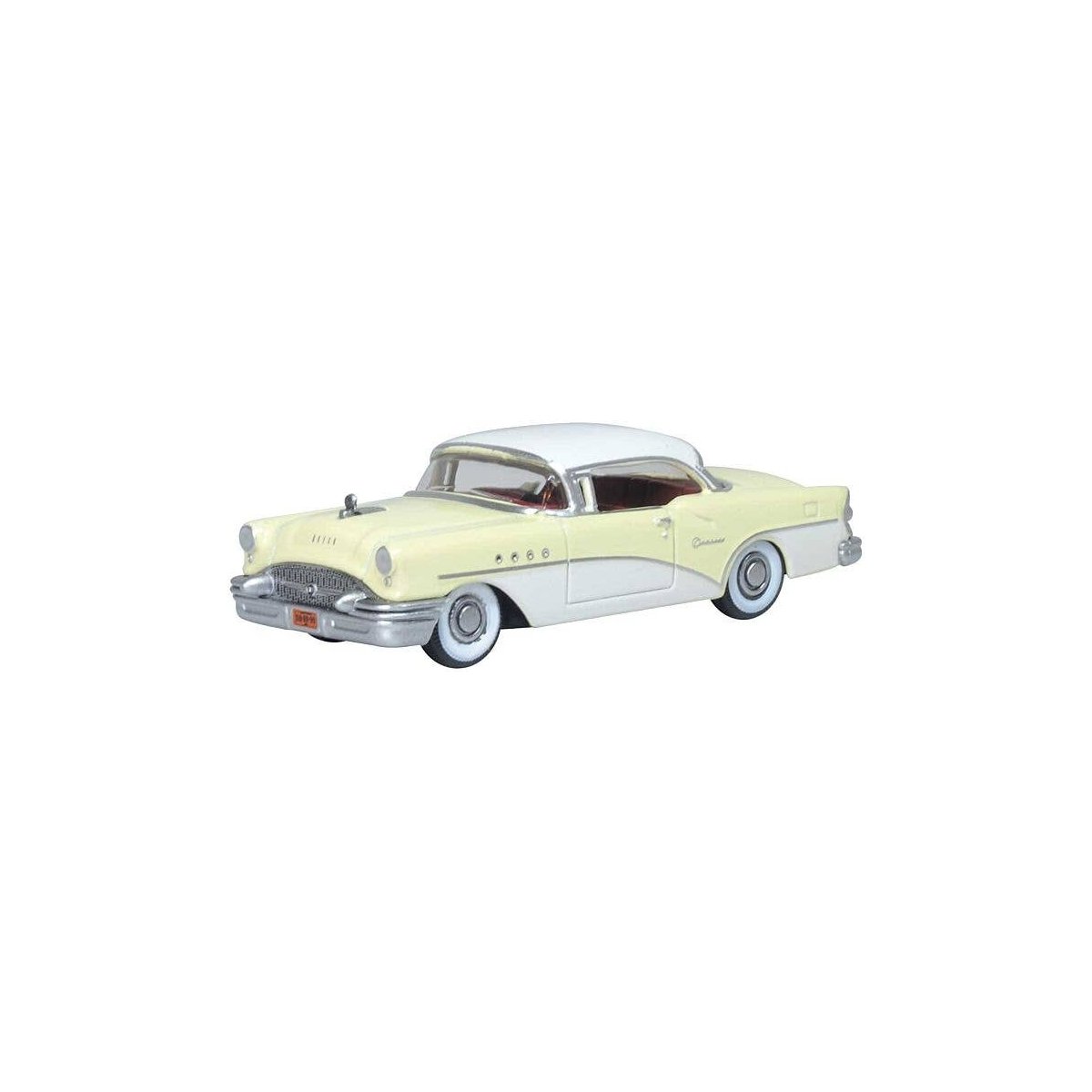 1955 Buick Century - Assembled -- Dover White, Condor Yellow, HO, Oxford Diecast 87BC55008