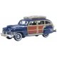 1942 Chrysler Town and Country Station Wagon - Assembled -- South Sea Blue, Woody, HO, Oxford Diecast 87CB42002