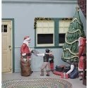 Christmas Figure Set -- Santa, Mrs. Claus, Elf, 2 Children, Tree, O, Atlas O 3002299