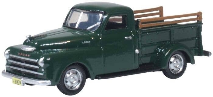 1948 Dodge B-1B Pickup Truck - Assembled -- Dark Green, HO, Oxford Diecast 87DP48002