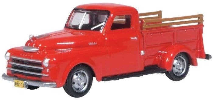 1948 Dodge B-1B Pickup Truck - Assembled -- Red, HO, Oxford Diecast 87DP48001
