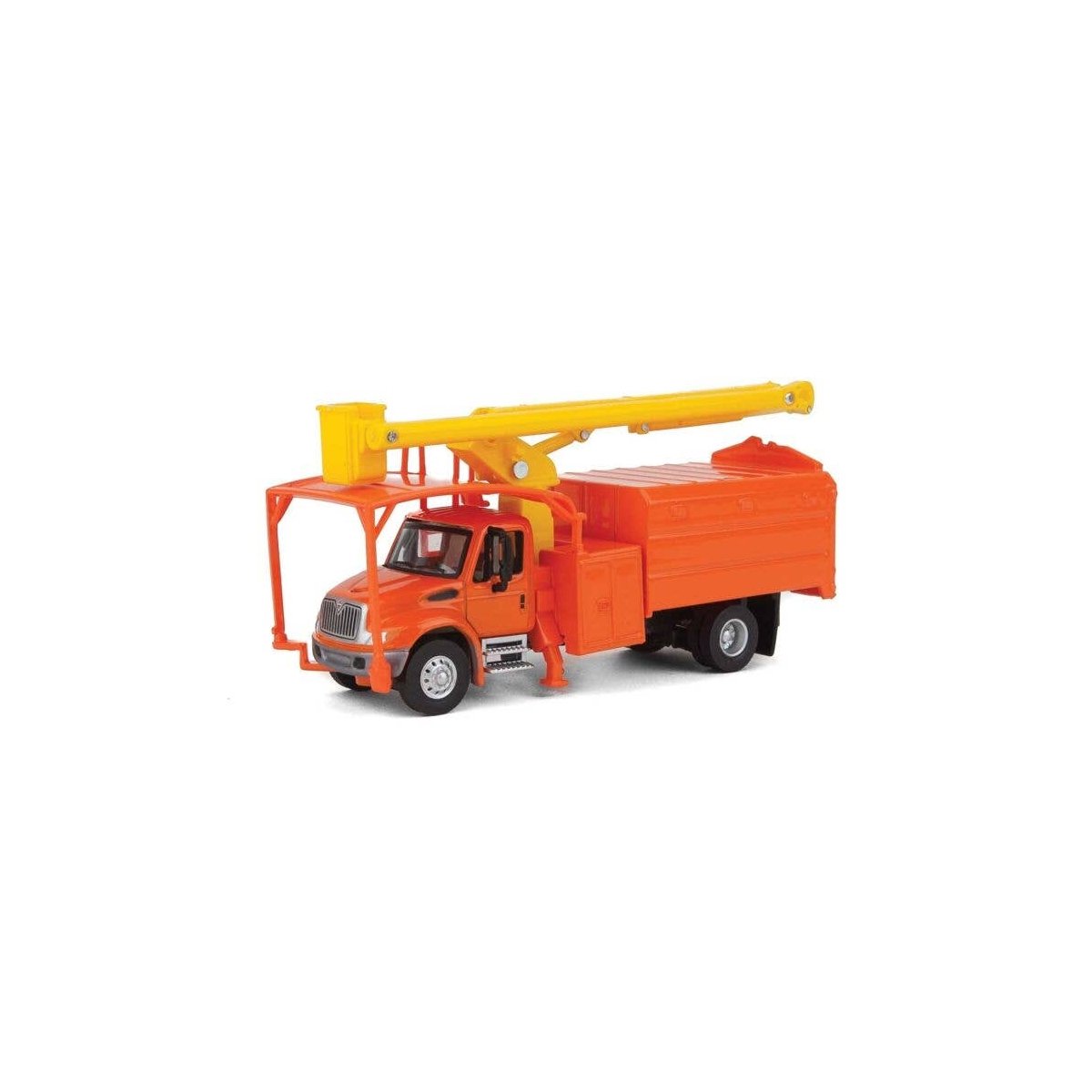 International(R) 4300 2-Axle Truck with Tree Trimmer Body - Assembled -- Orange Cab and Bod, HO, Walthers SceneMaster 11744