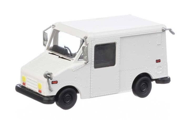 Long Life Vehicle (LLV) Mail Truck -- White, Unlettered, HO, Walthers SceneMaster 12250