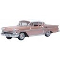 1958 Chevrolet Impala Sport Coupe - Assembled -- Metallic Cay Coral, Snowcrest White, HO, Oxford Diecast 87CIS58001