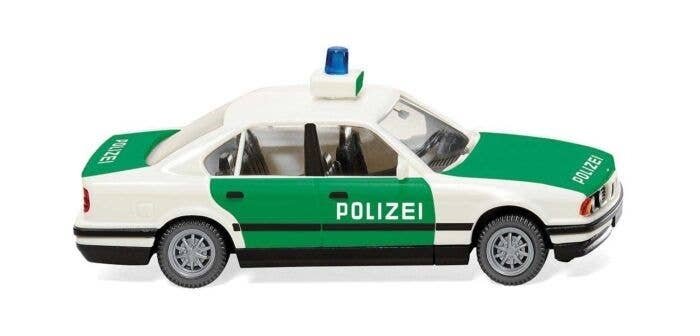 1987-1996 BMW 525i Sedan - Assembled -- Police (green, white, German Lettering), HO, Wiking 86445