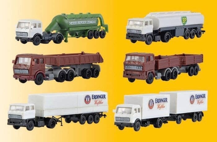 Mercedes-Benz & DAF Semi Tractor & Trailer Set - Kit -- 6 Different Tractor/Trailer Kits, Z, Kibri 36980