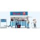 Snack Concession Trailer with Figures -- 5 Figures, HO, Preiser Kg 10749