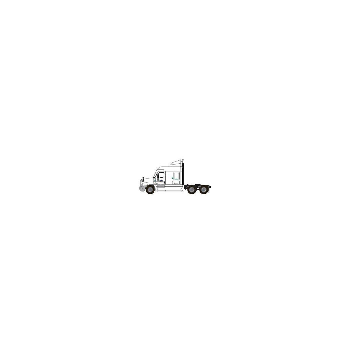 Freightliner Cascadia Mid-Roof Tractor - Assembled -- YRC Freight 2 (white, orange, blue), N, Trainworx Inc 4259002