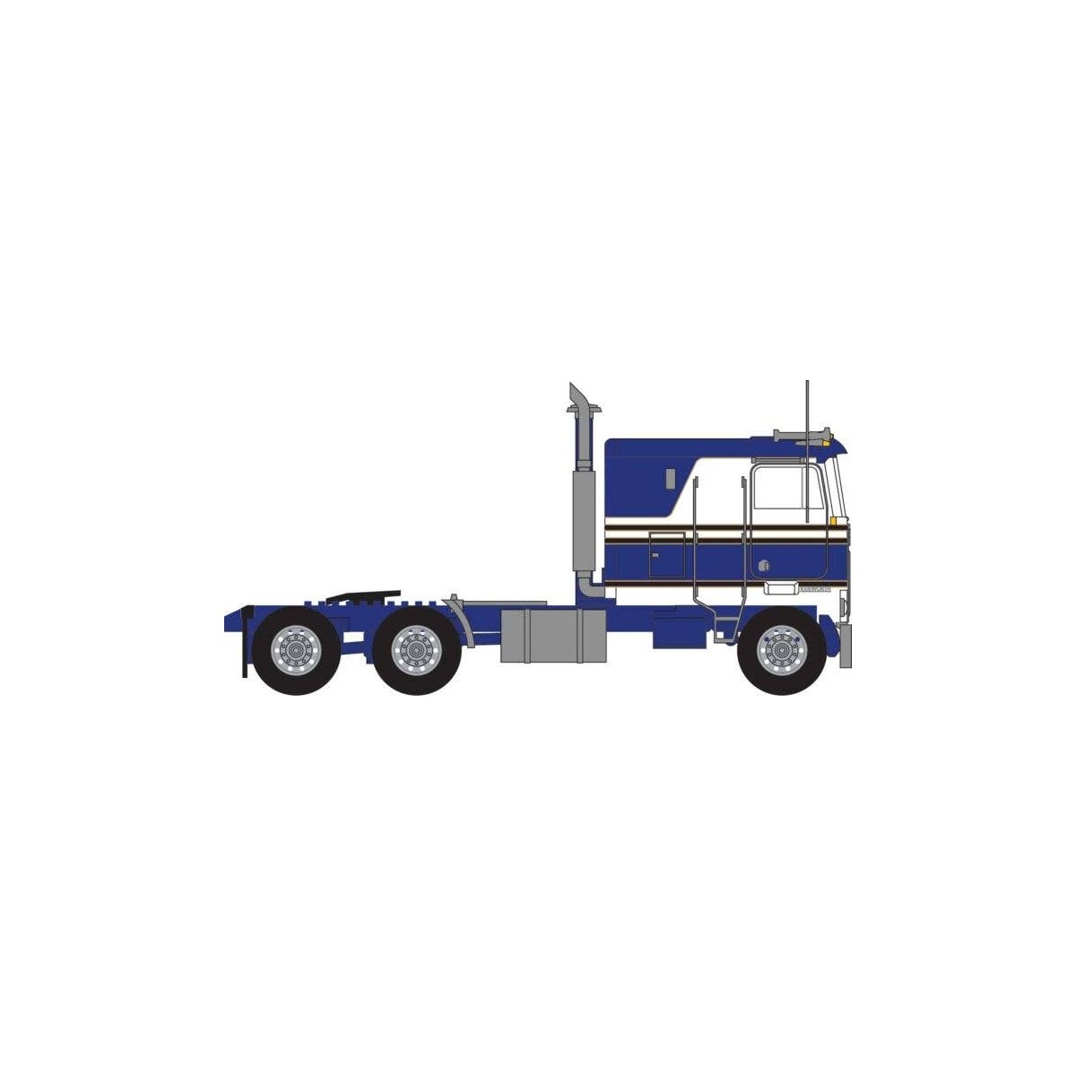 1970s Kenworth K100 Salem Tractor w/VIT Flat-Top Sleeper Cab - Assembled -- Blue, White, N, Trainworx Inc 41052