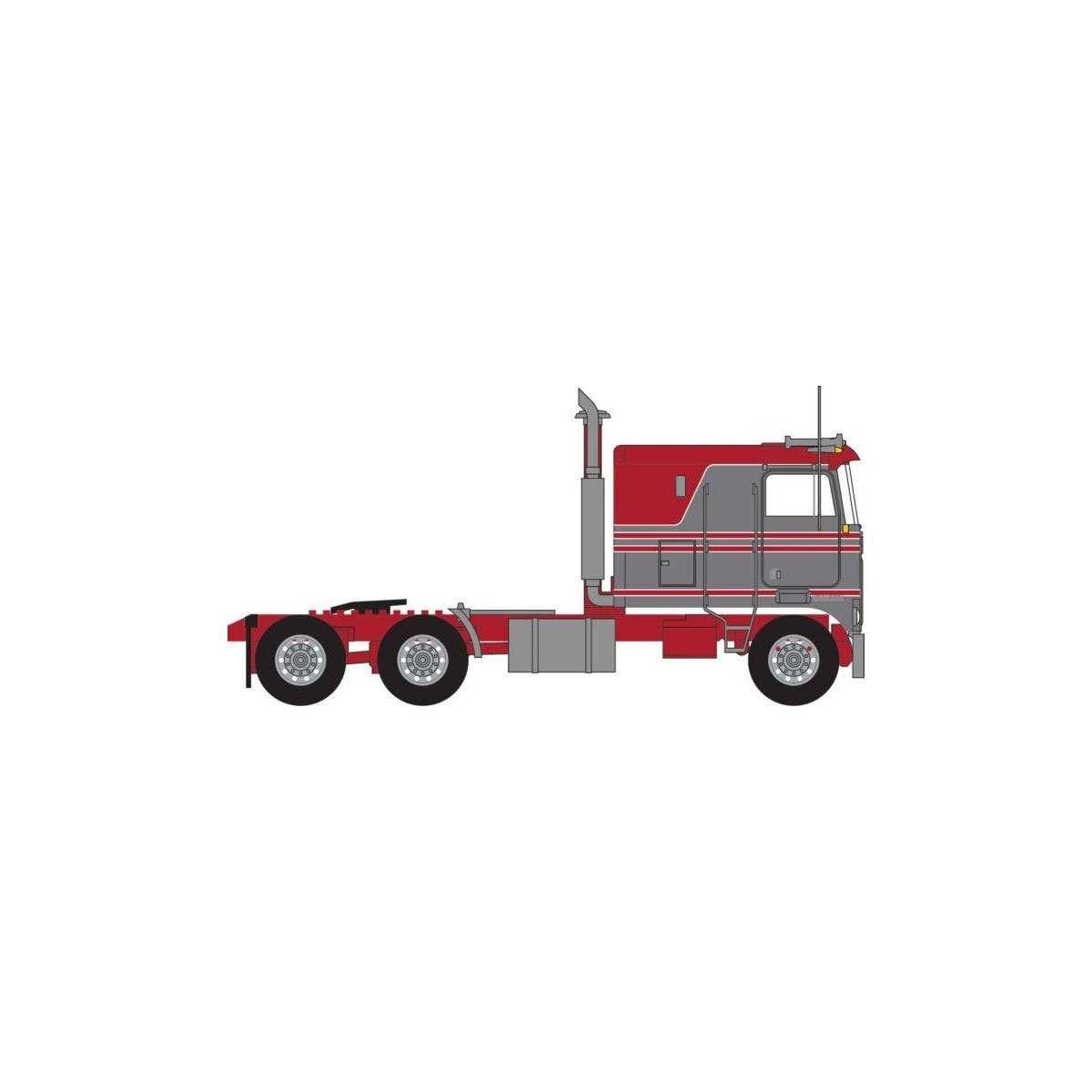 1970s Kenworth K100 Salem Tractor w/VIT Flat-Top Sleeper Cab - Assembled -- Red, Gray, N, Trainworx Inc 41051
