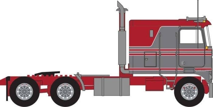 1970s Kenworth K100 Salem Tractor w/VIT Flat-Top Sleeper Cab - Assembled -- Red, Gray, N, Trainworx Inc 41051