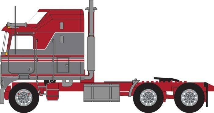1970s Kenworth K100 Salem Tractor w/Aerodyne Sleeper Cab - Assembled -- Red, Gray, N, Trainworx Inc 41061