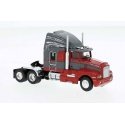 1984 Kenworth T600 Sleeper-Cab Tractor Only - Assembled -- Red, Gray, HO, Brekina Automodelle 85933