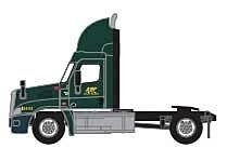 Freightliner Cascadia Raised-Roof 2-Axle Semi Tractor - Assembled -- ABF 1 (green, gray, yellow), N, Trainworx Inc 4259301