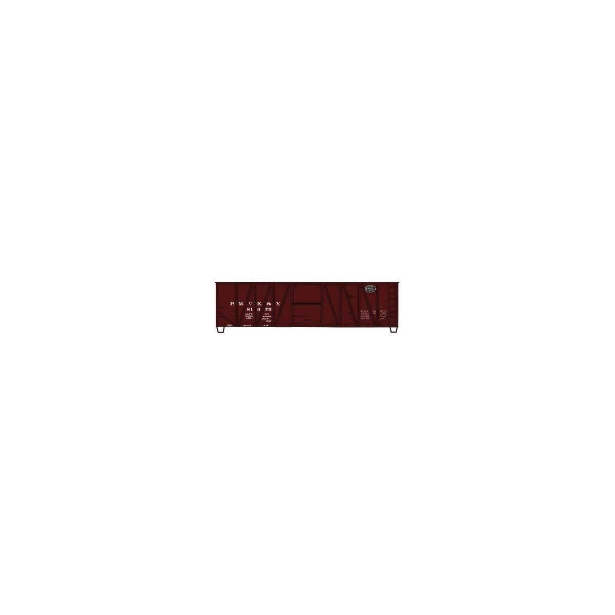 40′ Single-Sheathed Wood Boxcar w/Wood Doors & Steel Ends - Kit -- Pittsburgh, McKeesport & Youghiogheny 81375 (Boxcar Red, bl