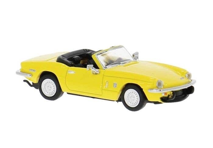 Triumph Spitfire Convertible - Assembled -- Top Down (yellow), HO, Brekina Automodelle 15177