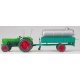 Farm Machinery - Tractors - Deutz -- D 6206 w/Single Axle Trailer Carrying Manure Tank, HO, Preiser Kg 17937