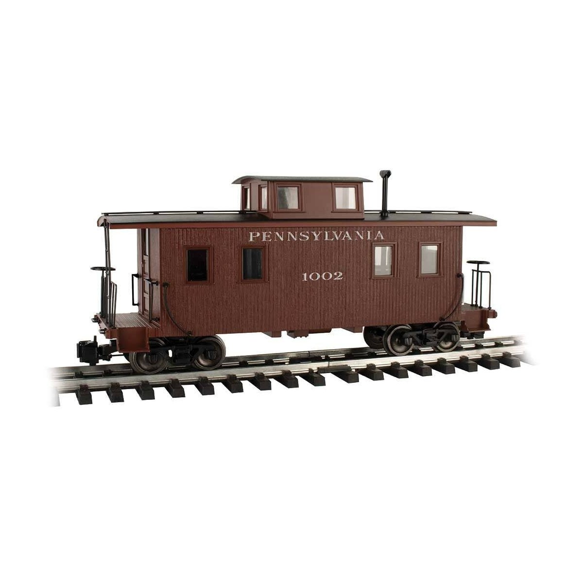 Eight-Wheel Wood Center-Cupola Caboose - Ready to Run -- Pennsylvania Railroad 1002, G, Bachmann Industries 93802