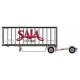 28` Pup Van Trailer with Converter Dolly - Assembled -- Saia 4 (white, red `LTL Freight` Slogan), N, Trainworx Inc 4289204