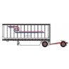28′ Pup Van Trailer with Converter Dolly - Assembled -- GI Trucking 2 (white, red, blue), N, Trainworx Inc 4289405